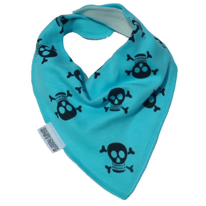 Bandana Bibs Blue - Funky Skull & Crossbones Print